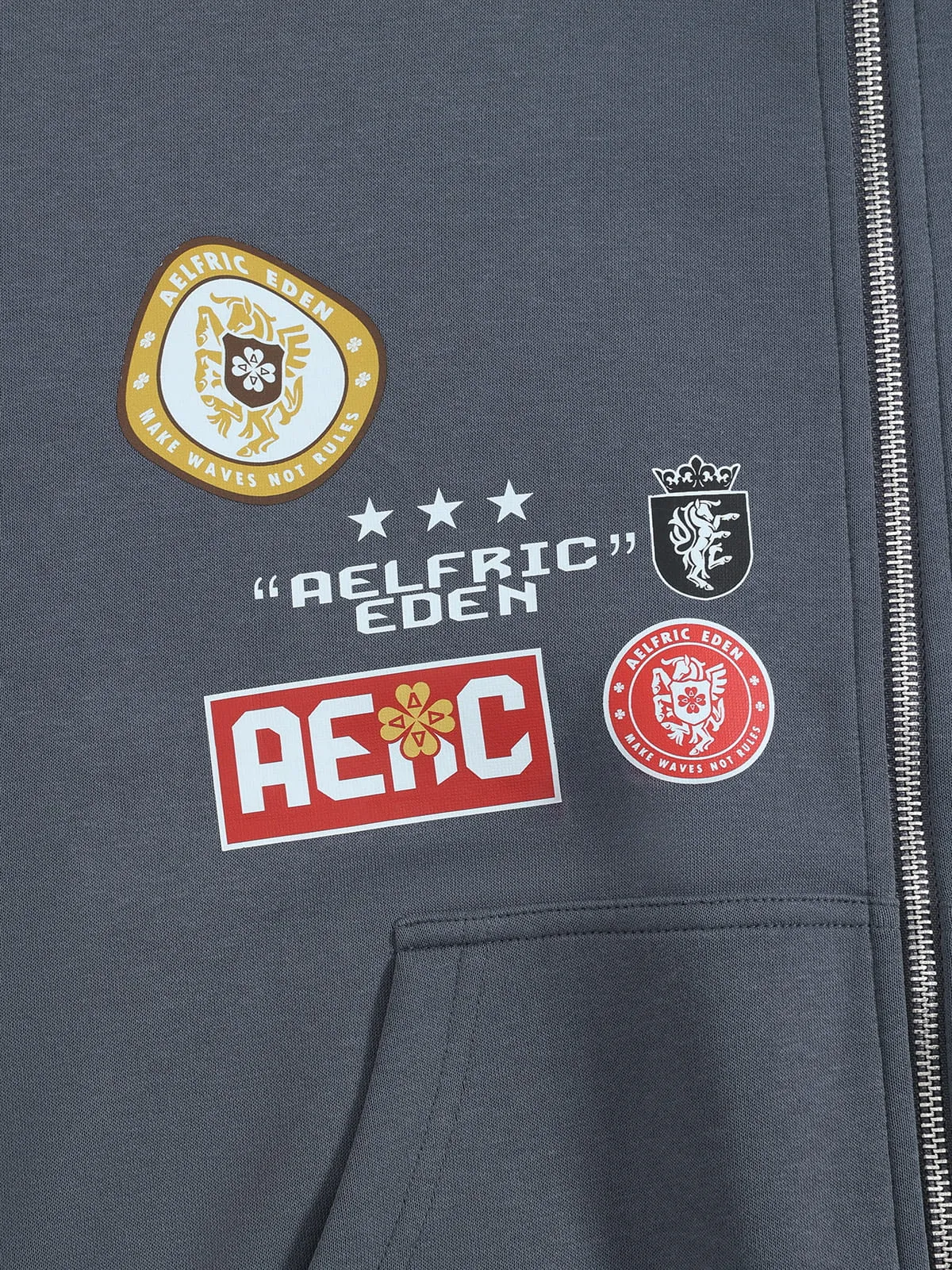Aelfric Eden Boxy Badge Patch Zip Up Hoodie sold by Aelfric Eden product image thumbnail 4
