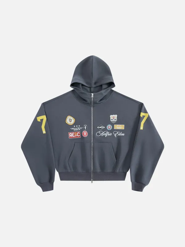 Aelfric Eden Boxy Badge Patch Zip Up Hoodie made by Aelfric Eden