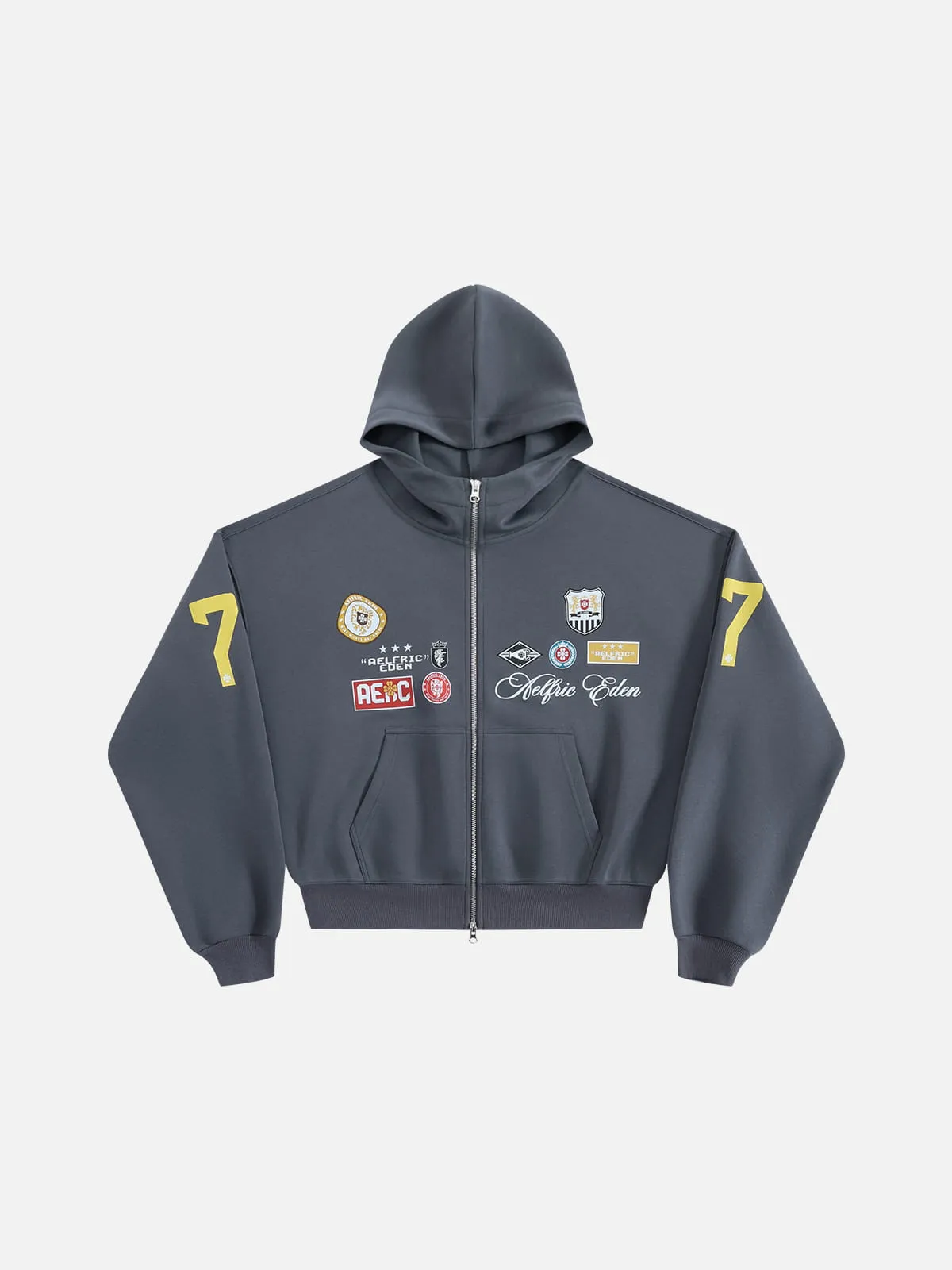 Aelfric Eden Boxy Badge Patch Zip Up Hoodie sold by Aelfric Eden
