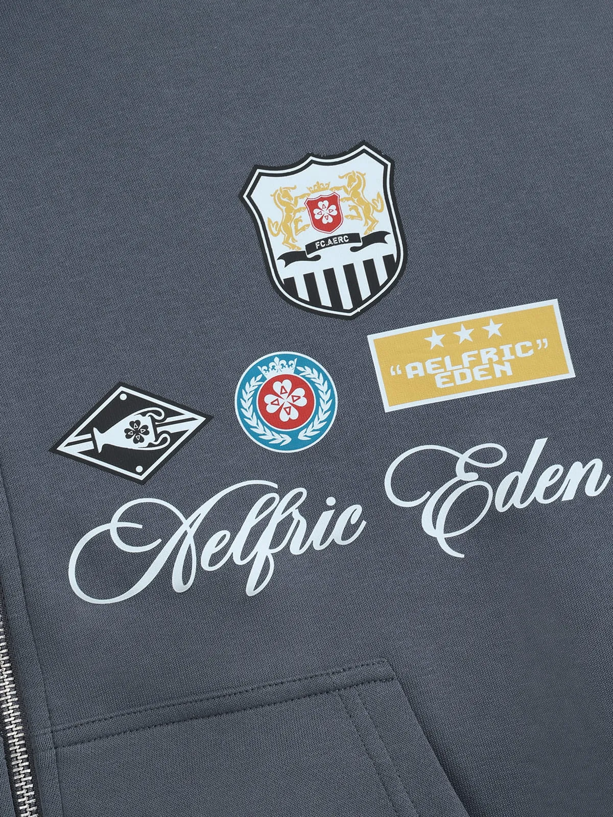 Aelfric Eden Boxy Badge Patch Zip Up Hoodie sold by Aelfric Eden product image thumbnail 5