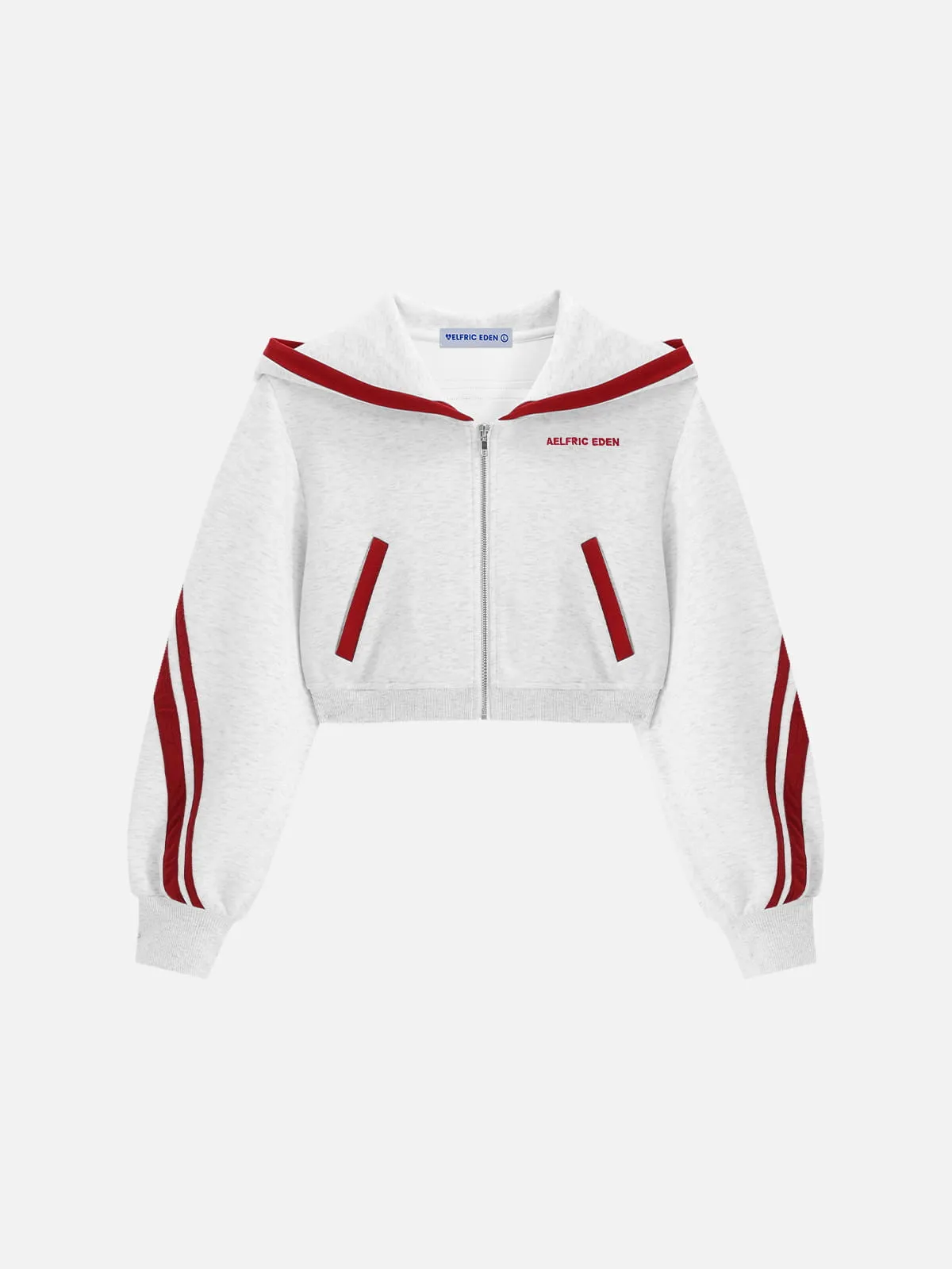 Aelfric Eden Cropped Contrast Stripe Zip Up Hoodie sold by Aelfric Eden
