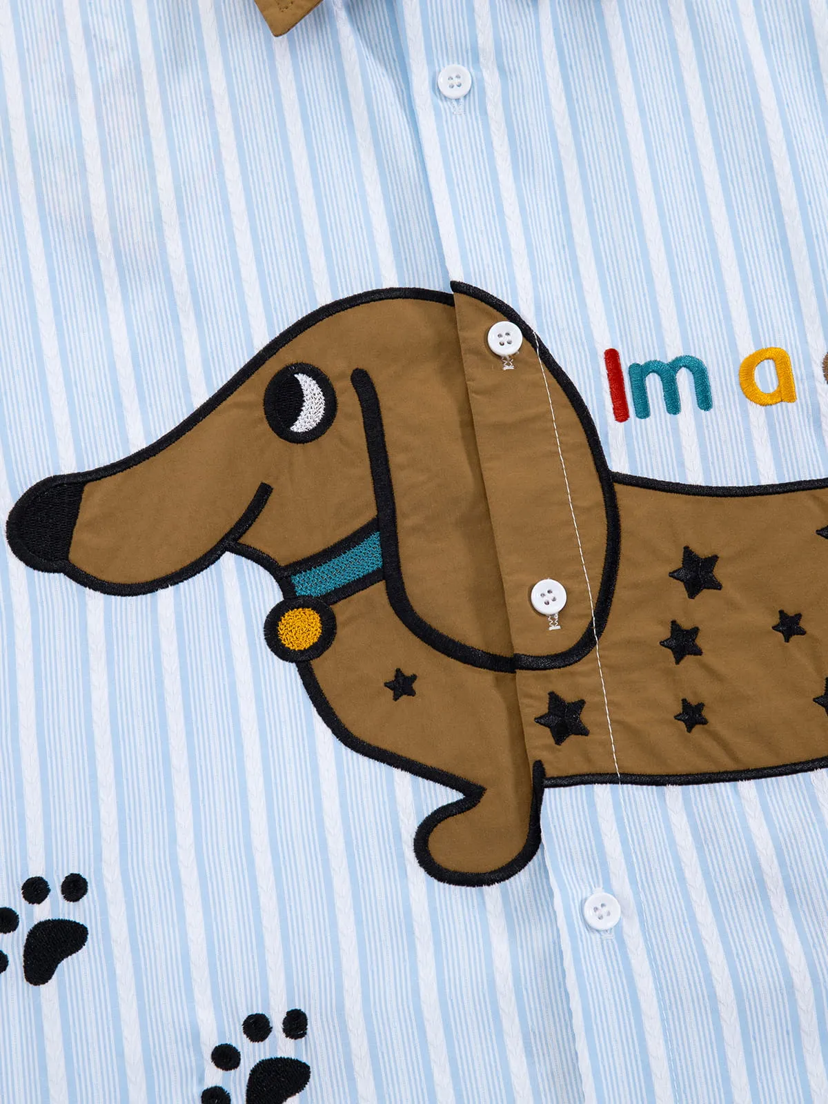 Aelfric Eden Embroidery Dachshund Short Sleeve Shirt sold by Aelfric Eden product image thumbnail 4