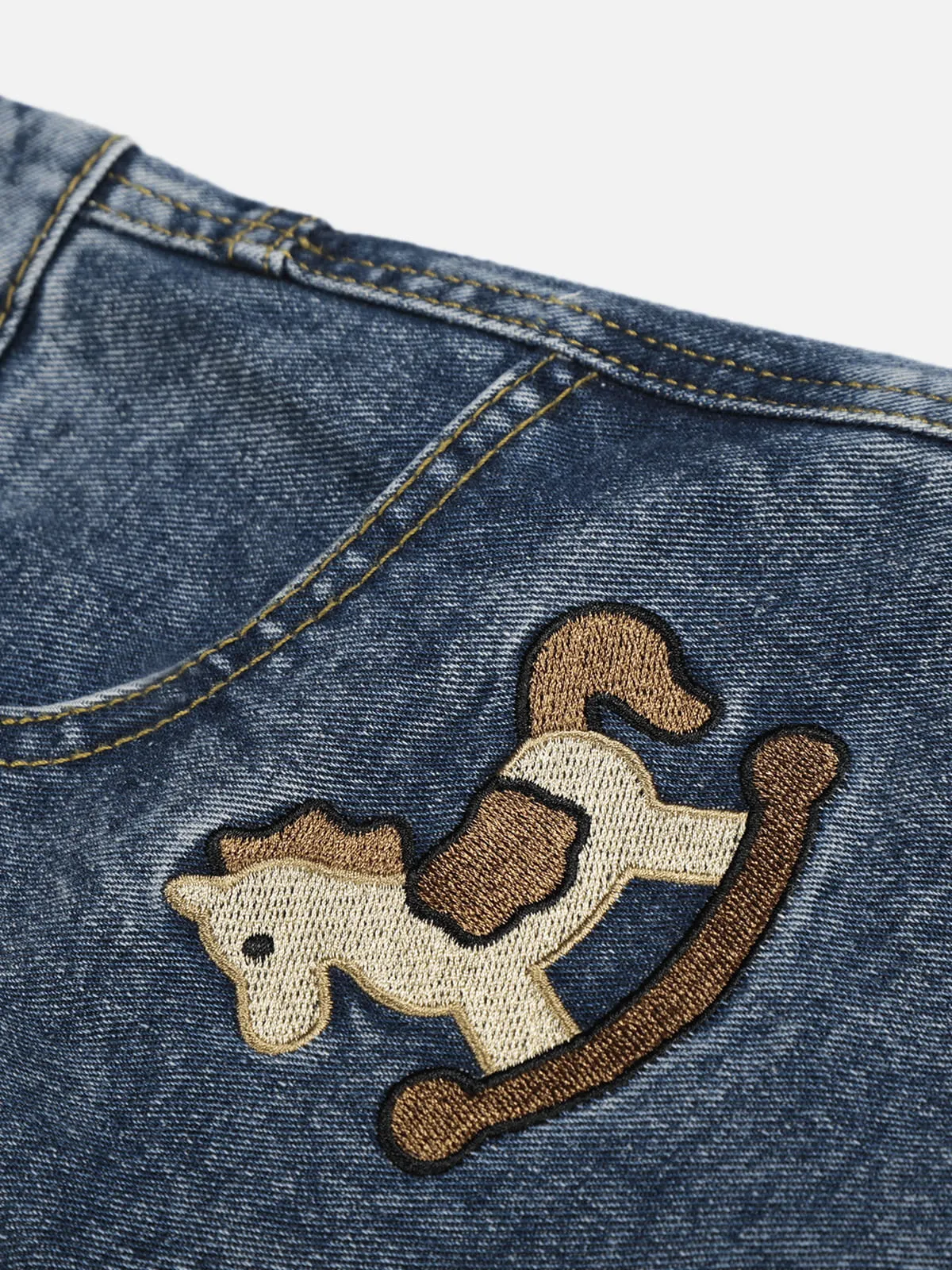 Aelfric Eden Horse Embroidery Longline Jorts sold by Aelfric Eden product image thumbnail 5