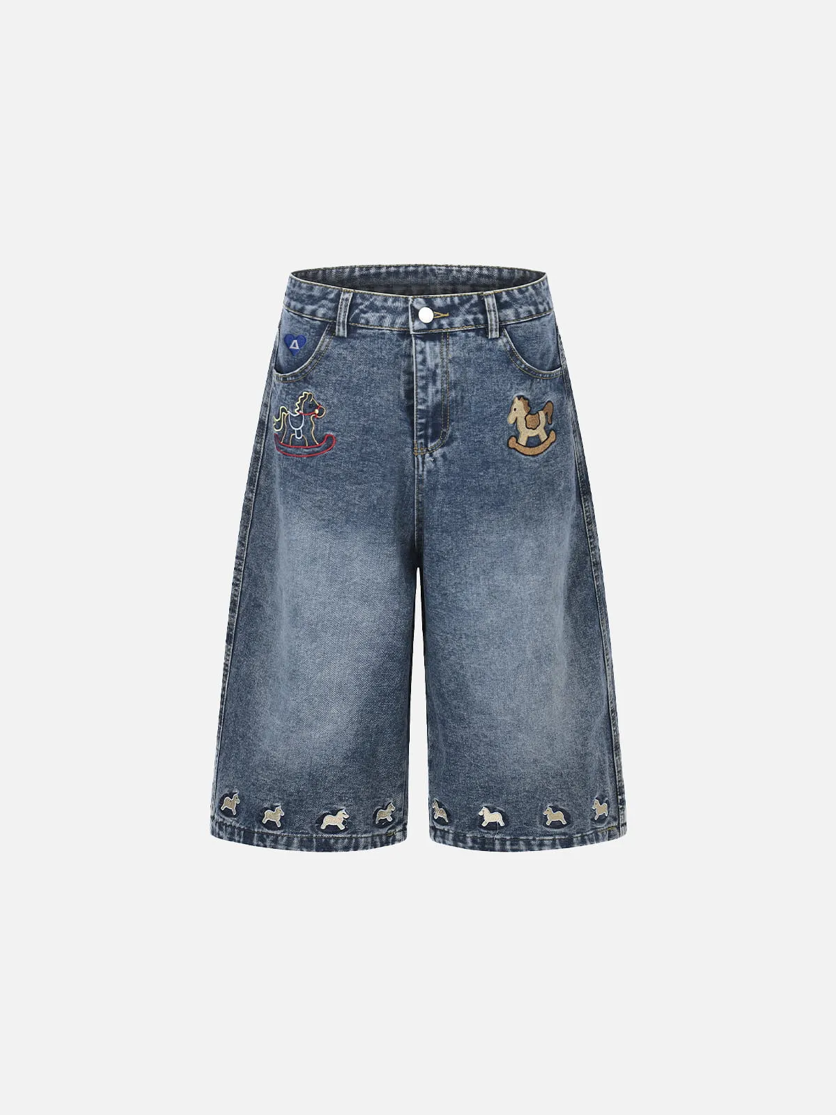 Aelfric Eden Horse Embroidery Longline Jorts sold by Aelfric Eden