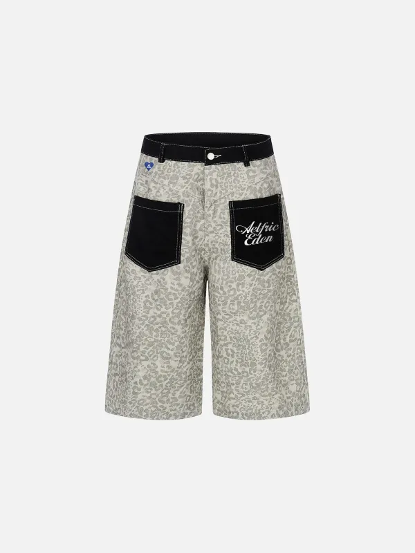 Aelfric Eden Leopard Panel Longline Jorts made by Aelfric Eden