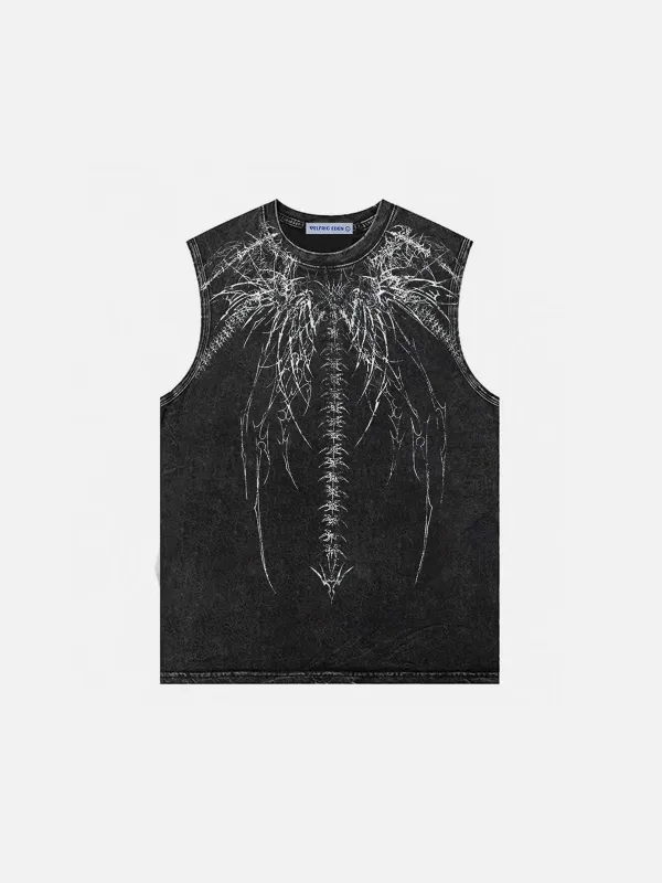 Aelfric Eden Skeleton Wing Washed Tank Top made by Aelfric Eden