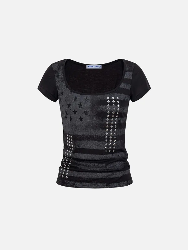 Aelfric Eden Studded Flag Tee made by Aelfric Eden