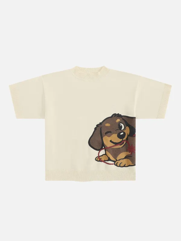 Aelfric Eden Boxy Dachshund Knit Tee made by Aelfric Eden