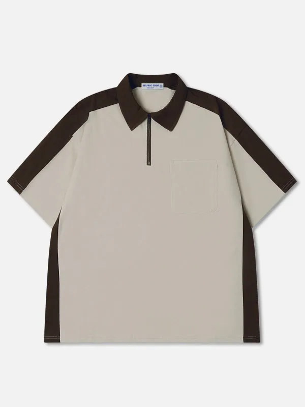 Aelfric Eden Color Blocking Patchwork Polo Collar Tee sold by Aelfric Eden