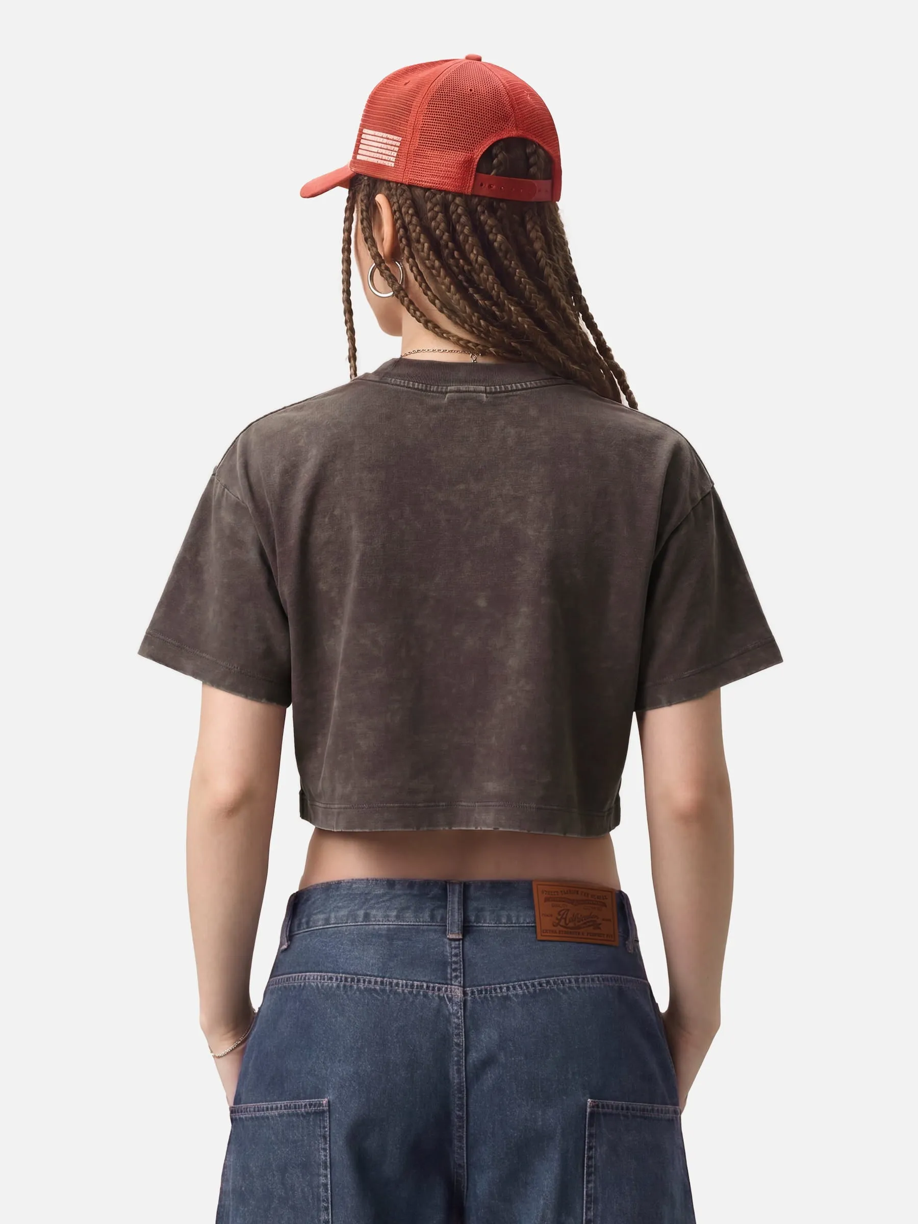 Aelfric Eden Washed Cropped Rock Print Tee sold by Aelfric Eden product image thumbnail 3