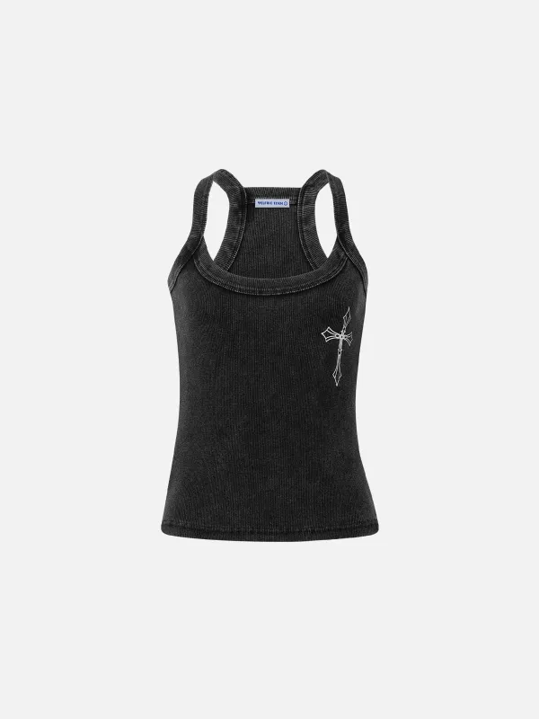 Aelfric Eden Cross Graphic Washed Tank Top made by Aelfric Eden