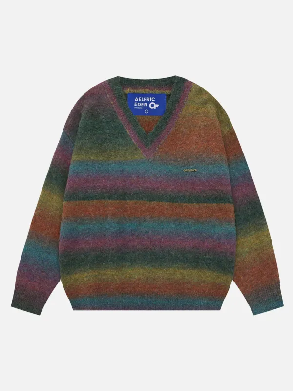 Aelfric Eden V-neck Color Blocking Sweater | Parallel