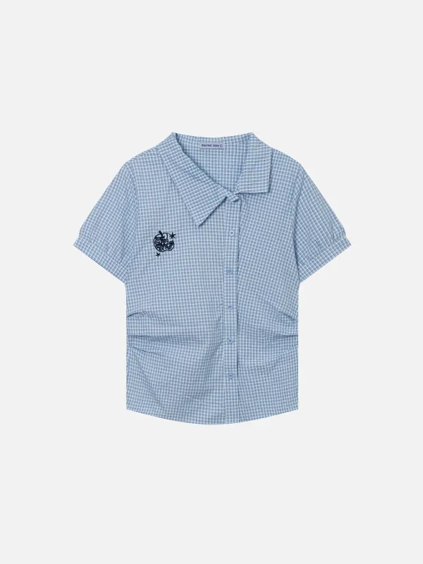 Aelfric Eden Embroidered Plaid Short Sleeve Shirt made by Aelfric Eden
