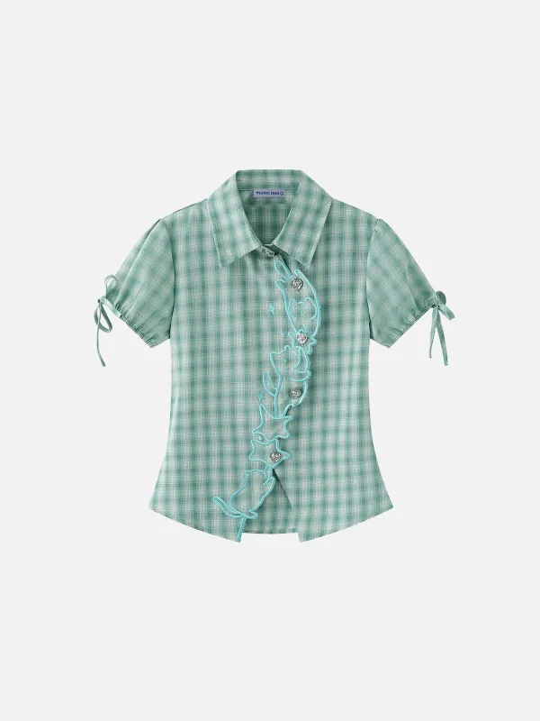 Aelfric Eden Plaid Cat Short Sleeve Shirt made by Aelfric Eden