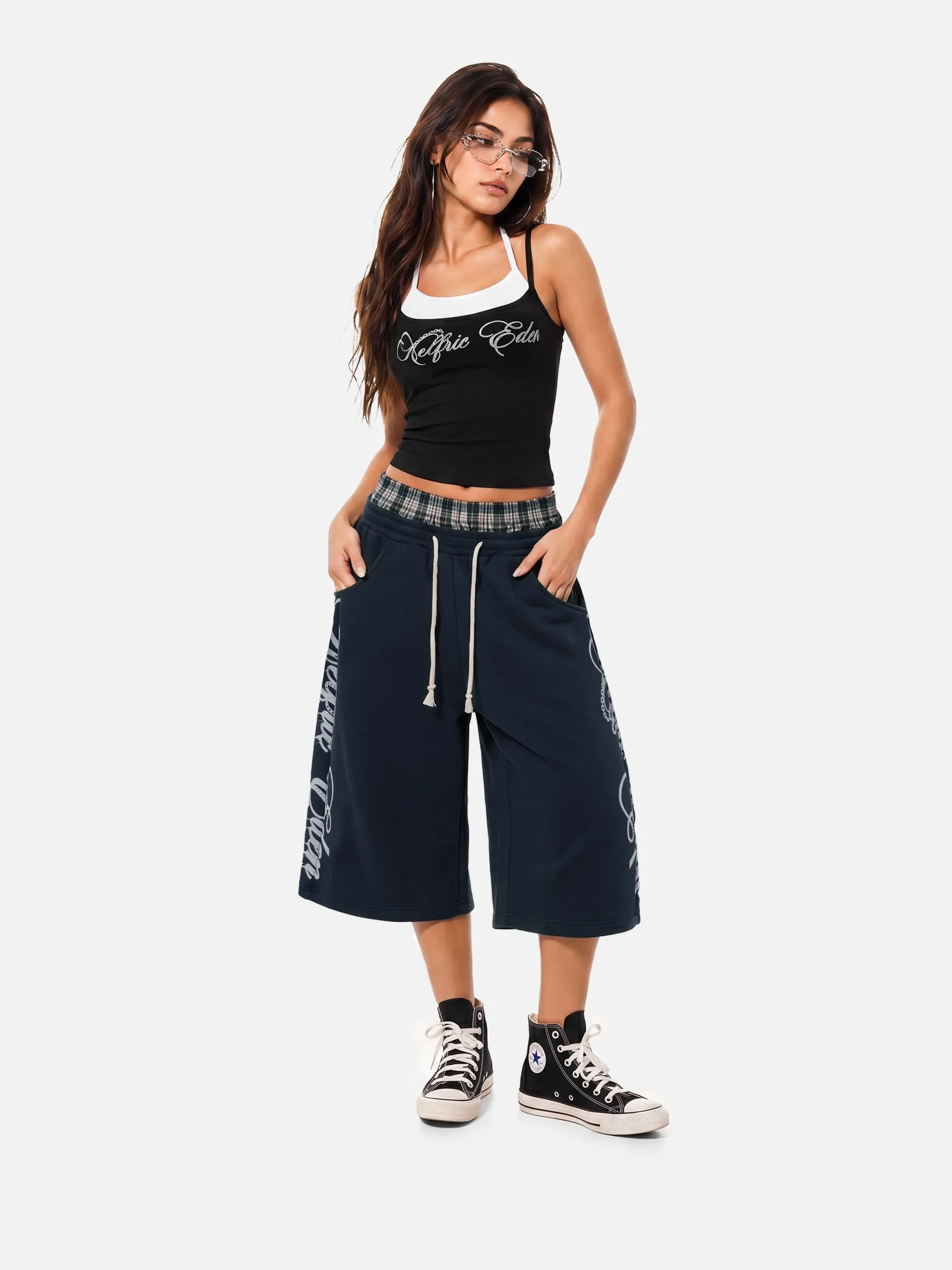 Aelfric Eden Double Waist Script Longline Shorts sold by Aelfric Eden product image thumbnail 3