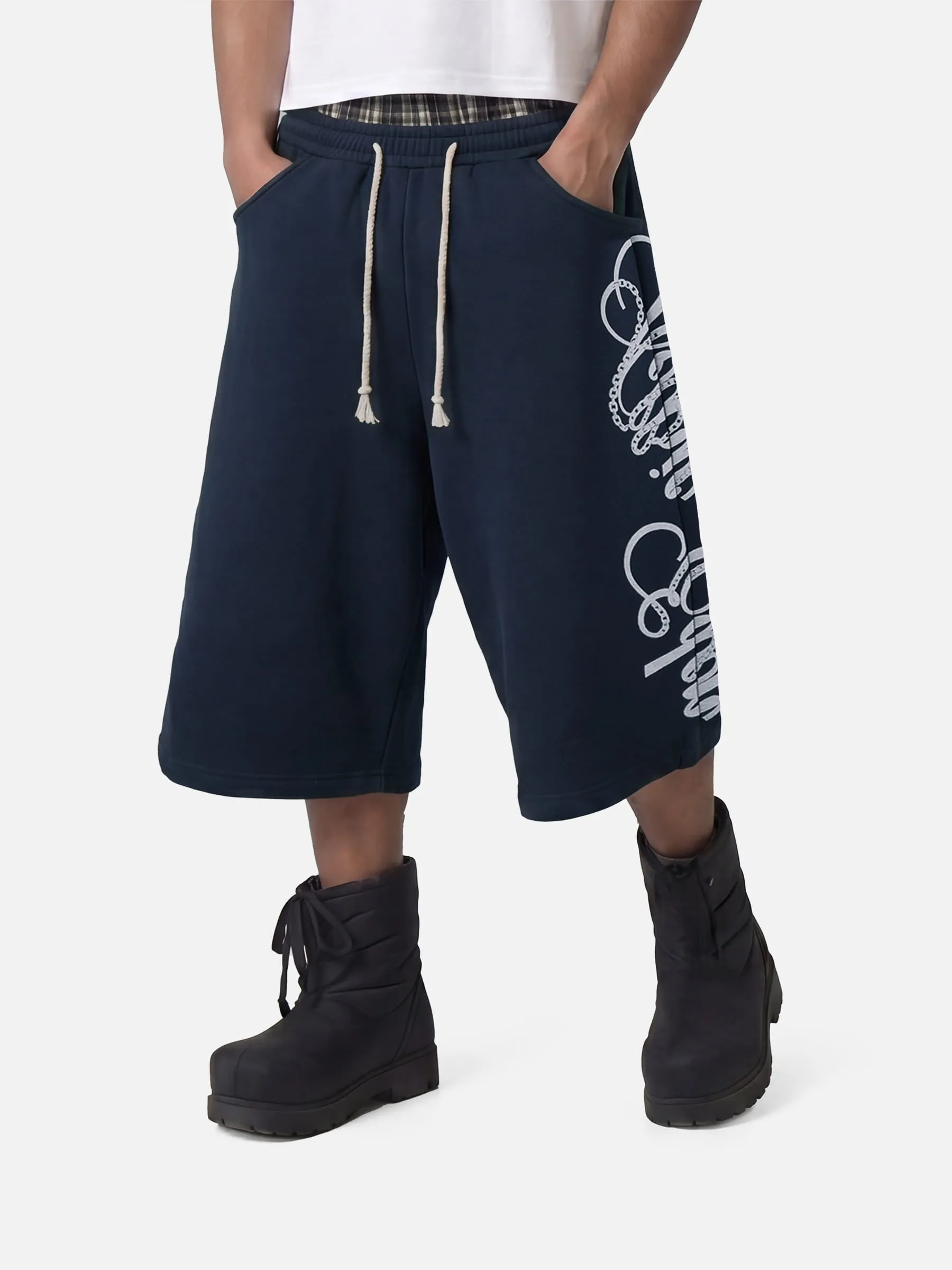 Aelfric Eden Double Waist Script Longline Shorts sold by Aelfric Eden product image thumbnail 5
