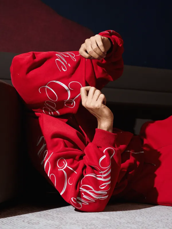 Aelfric Eden Boxy Script Embroidery Hoodie Sets made by Aelfric Eden
