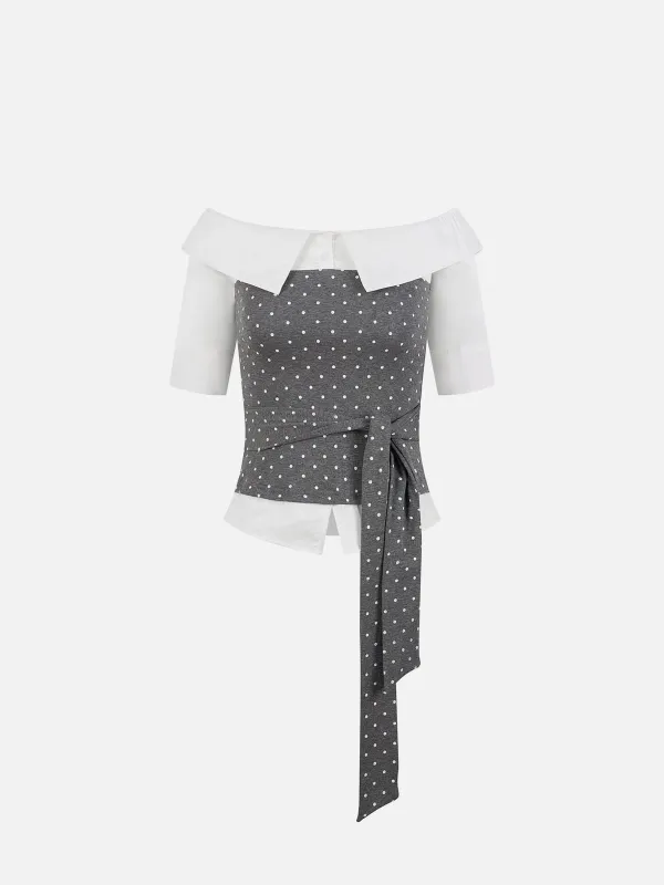 Aelfric Eden Polka Dot Tie Short Sleeve Shirt made by Aelfric Eden