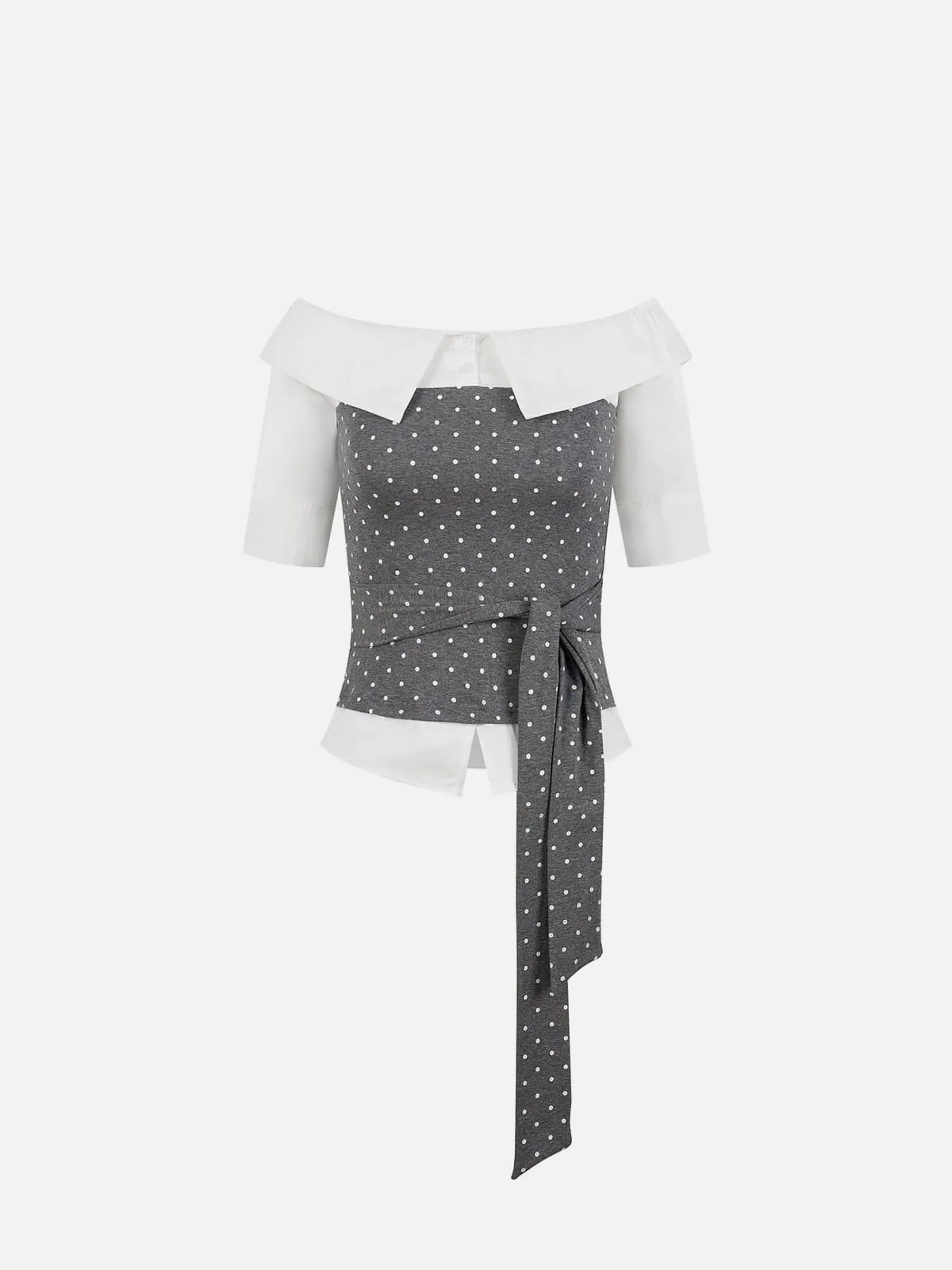 Aelfric Eden Polka Dot Tie Short Sleeve Shirt sold by Aelfric Eden