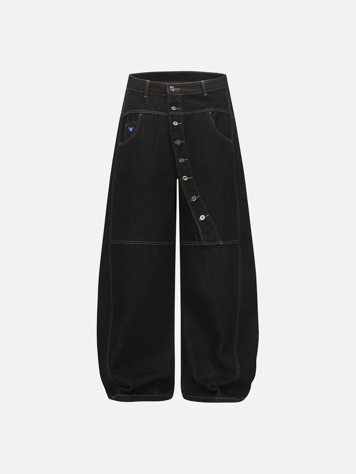 Aelfric Eden Asymmetric Button Baggy Barrel Jeans sold by Aelfric Eden product image thumbnail 2