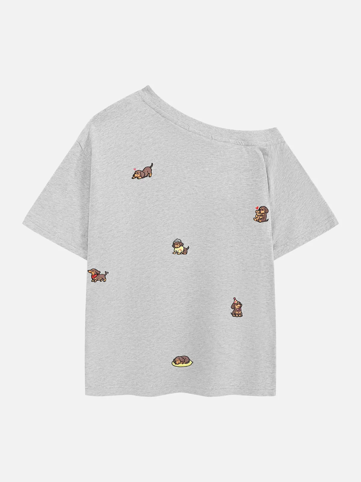 Aelfric Eden Dachshund Embroidery Off-The-Shoulder Tee sold by Aelfric Eden product image thumbnail 2