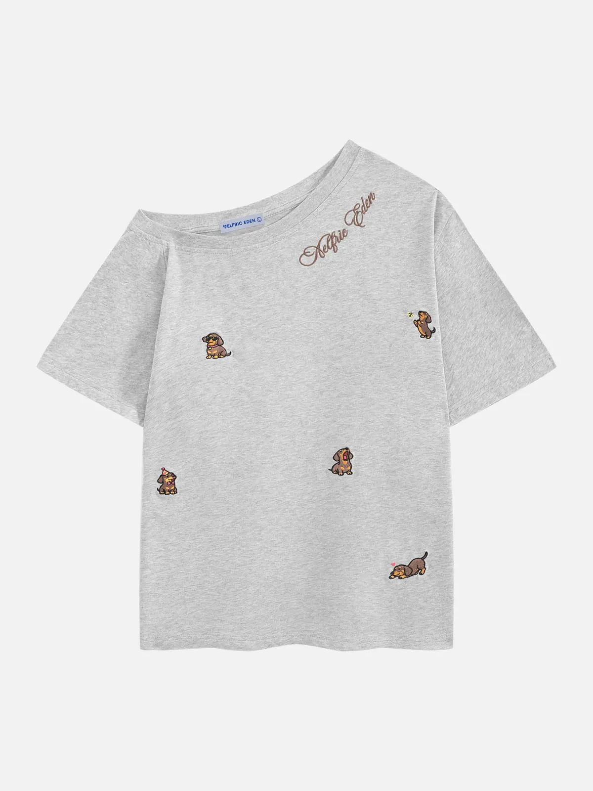 Aelfric Eden Dachshund Embroidery Off-The-Shoulder Tee sold by Aelfric Eden product image thumbnail 4