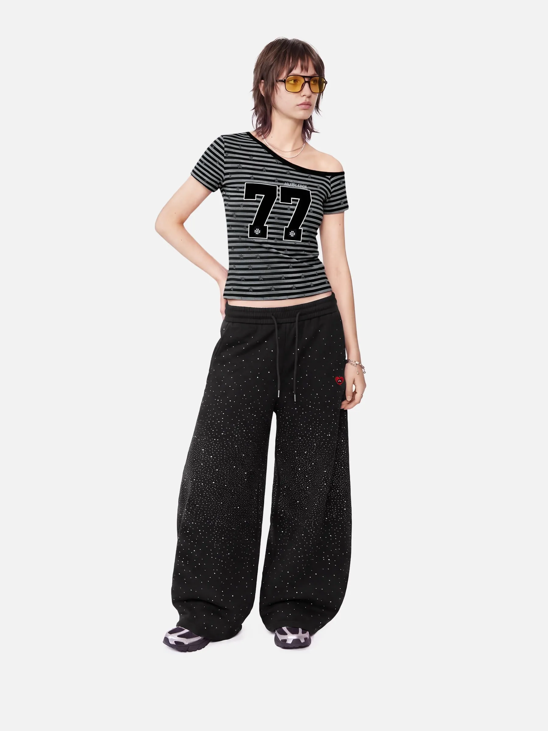 Aelfric Eden Rhinestone Baggy Barrel Sweatpants sold by Aelfric Eden product image thumbnail 3