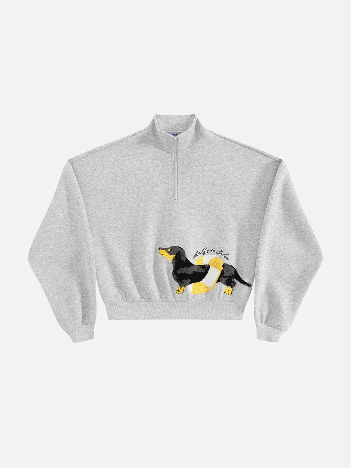 Aelfric Eden Dachshund Embroidery Quarter-Zip Sweatshirt sold by Aelfric Eden product image thumbnail 4