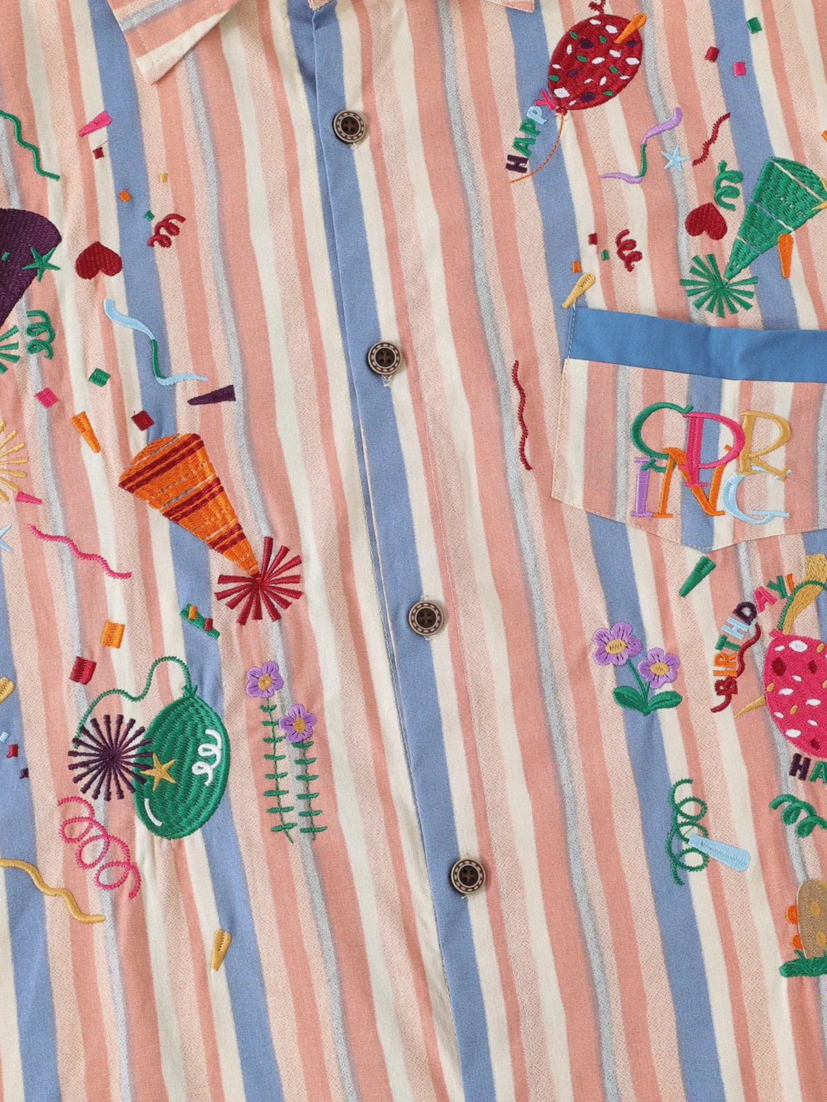 Aelfric Eden Embroidery Stripe Short Sleeve Shirt sold by Aelfric Eden product image thumbnail 3