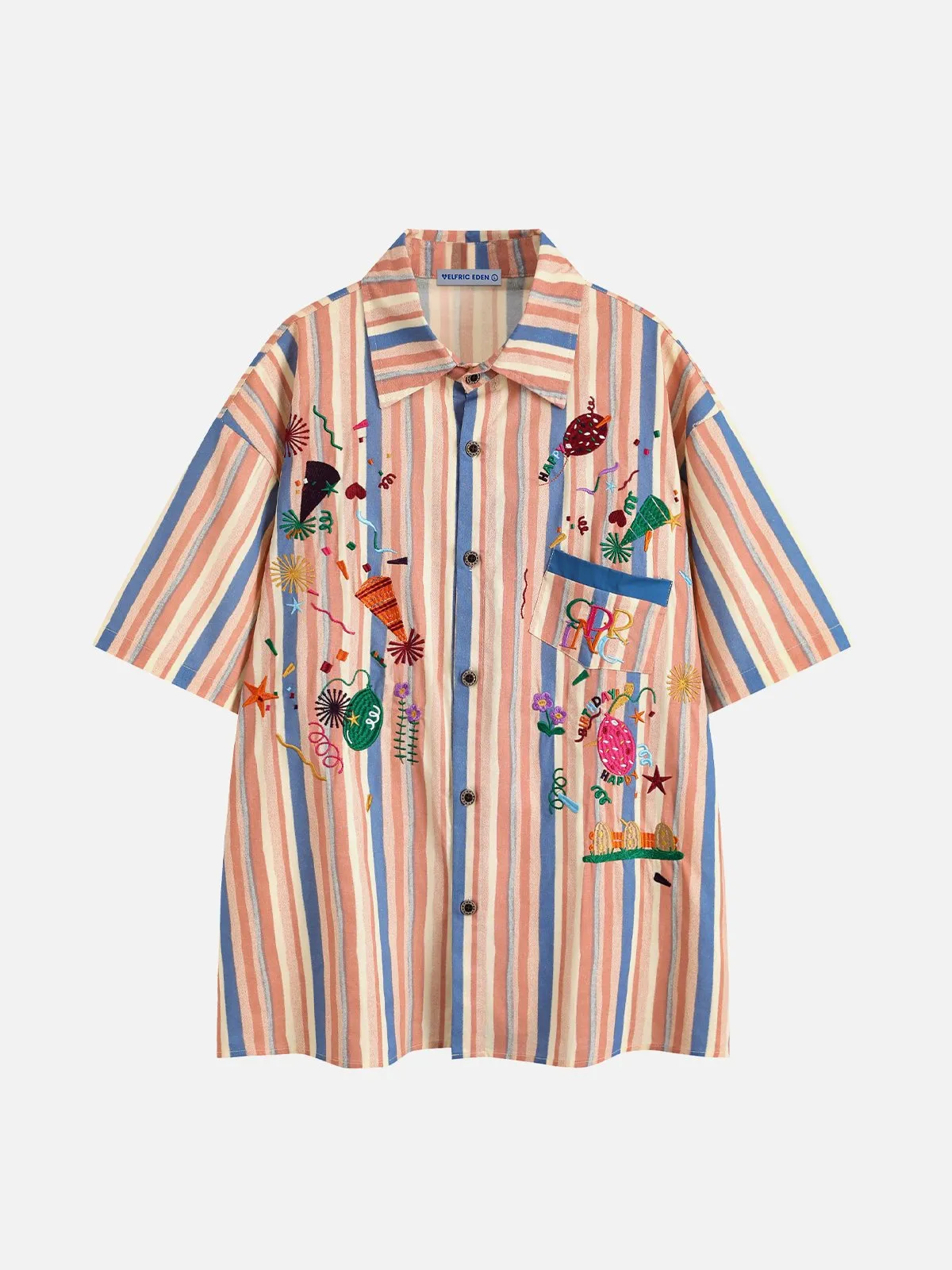 Aelfric Eden Embroidery Stripe Short Sleeve Shirt sold by Aelfric Eden