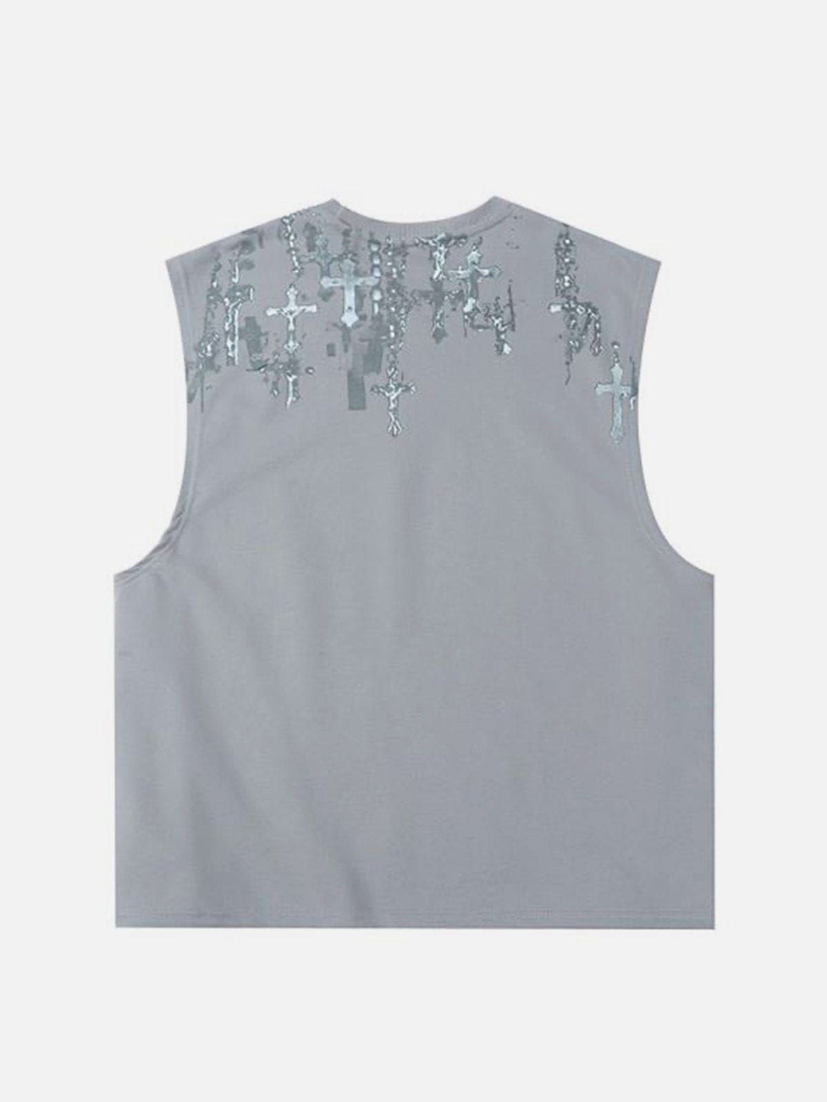 Aelfric Eden Cross Print Vest sold by Aelfric Eden product image thumbnail 3