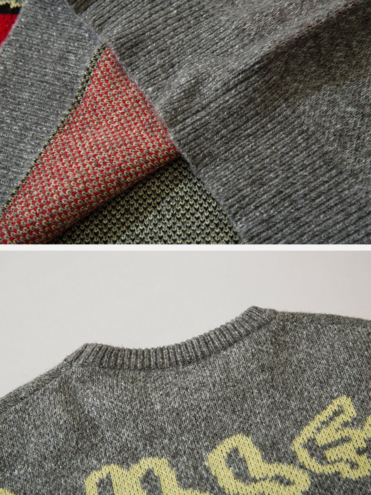 Aelfric Eden Colorblock Skull Graphic Sweater sold by Aelfric Eden product image thumbnail 9