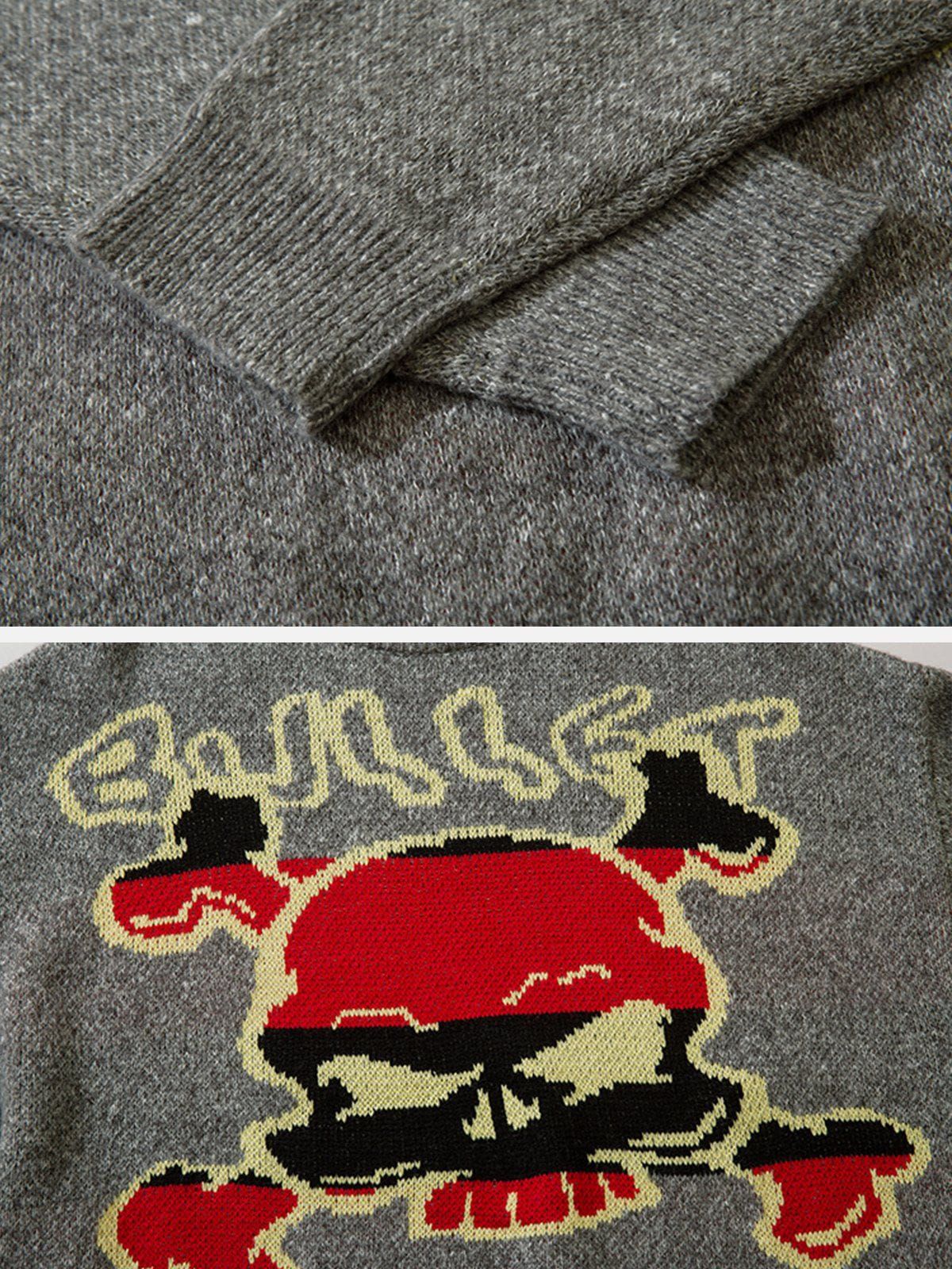 Aelfric Eden Colorblock Skull Graphic Sweater sold by Aelfric Eden product image thumbnail 8