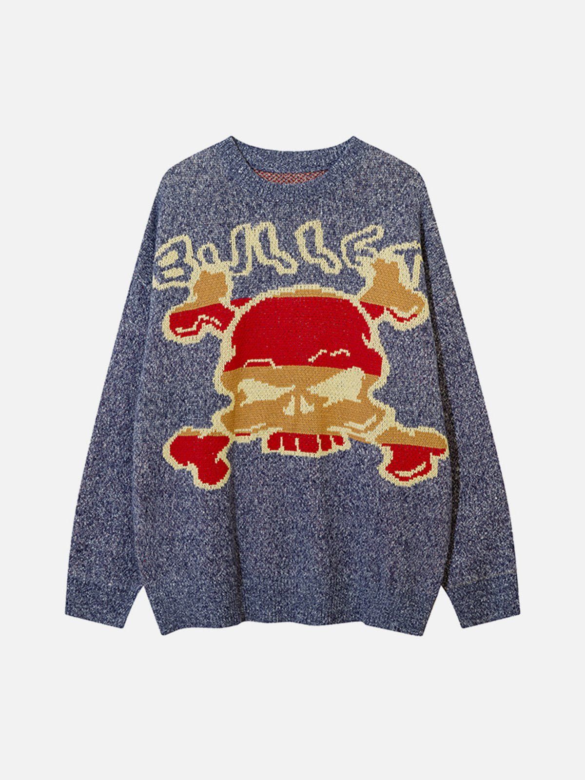 Aelfric Eden Colorblock Skull Graphic Sweater sold by Aelfric Eden