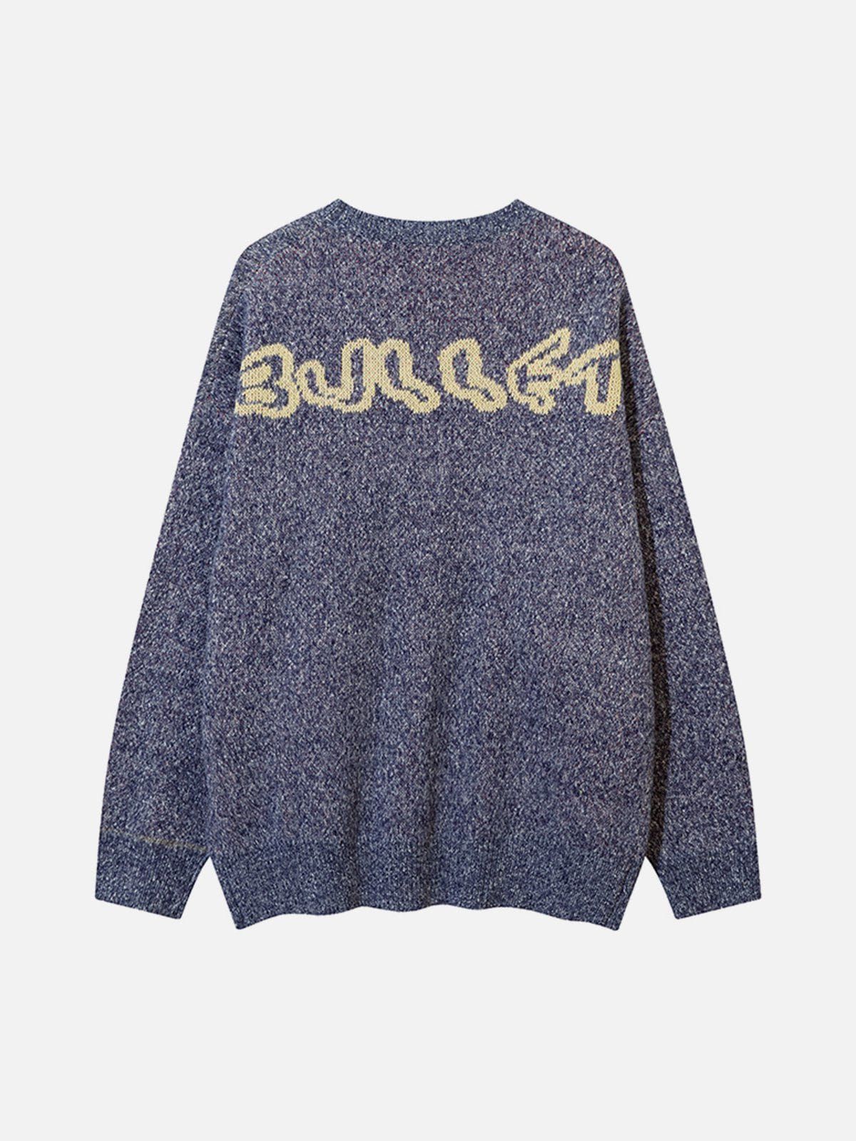 Aelfric Eden Colorblock Skull Graphic Sweater sold by Aelfric Eden product image thumbnail 2