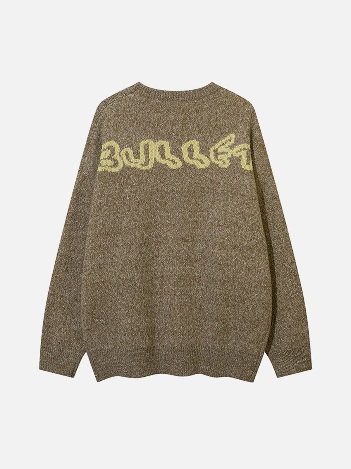 Aelfric Eden Colorblock Skull Graphic Sweater sold by Aelfric Eden product image thumbnail 6