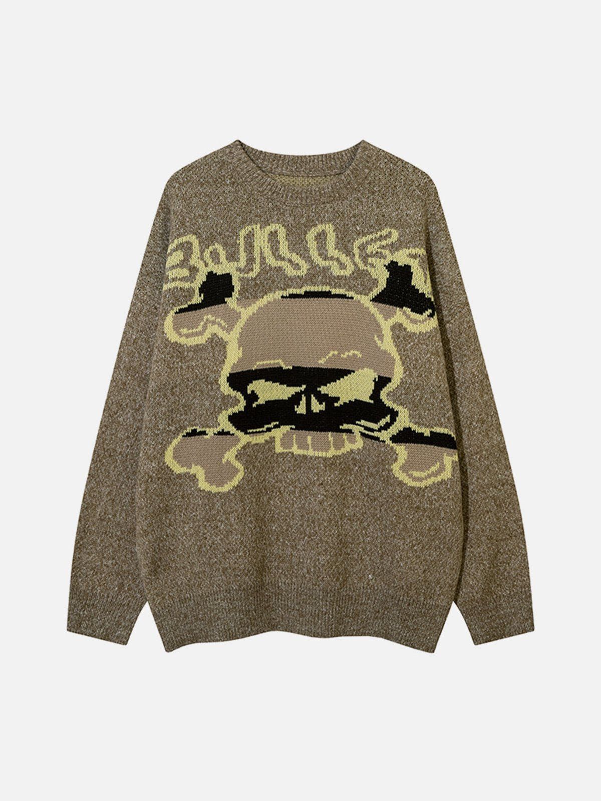 Aelfric Eden Colorblock Skull Graphic Sweater sold by Aelfric Eden product image thumbnail 5