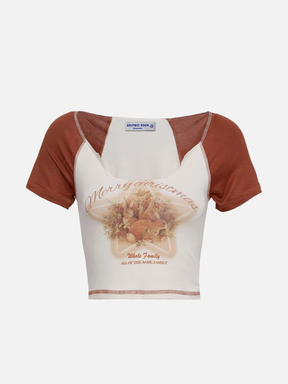 Vintage Rabbit Print Star Patchwork Tee sold by Aelfric Eden