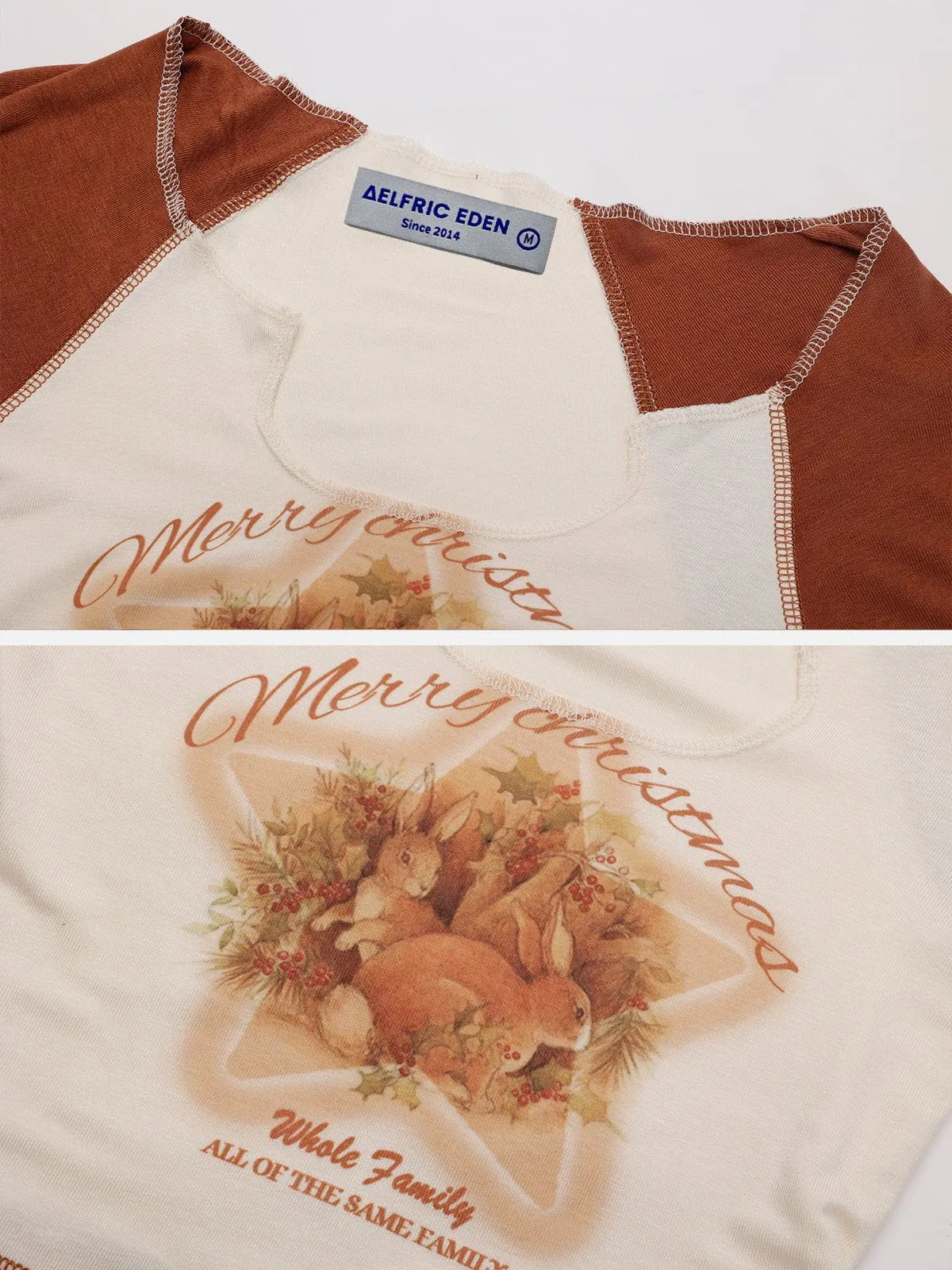 Vintage Rabbit Print Star Patchwork Tee sold by Aelfric Eden product image thumbnail 5