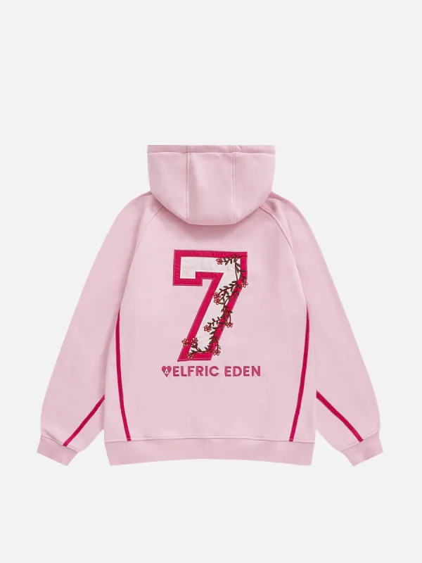 Aelfric Eden Floral Number Embroidery Hoodie sold by Aelfric Eden