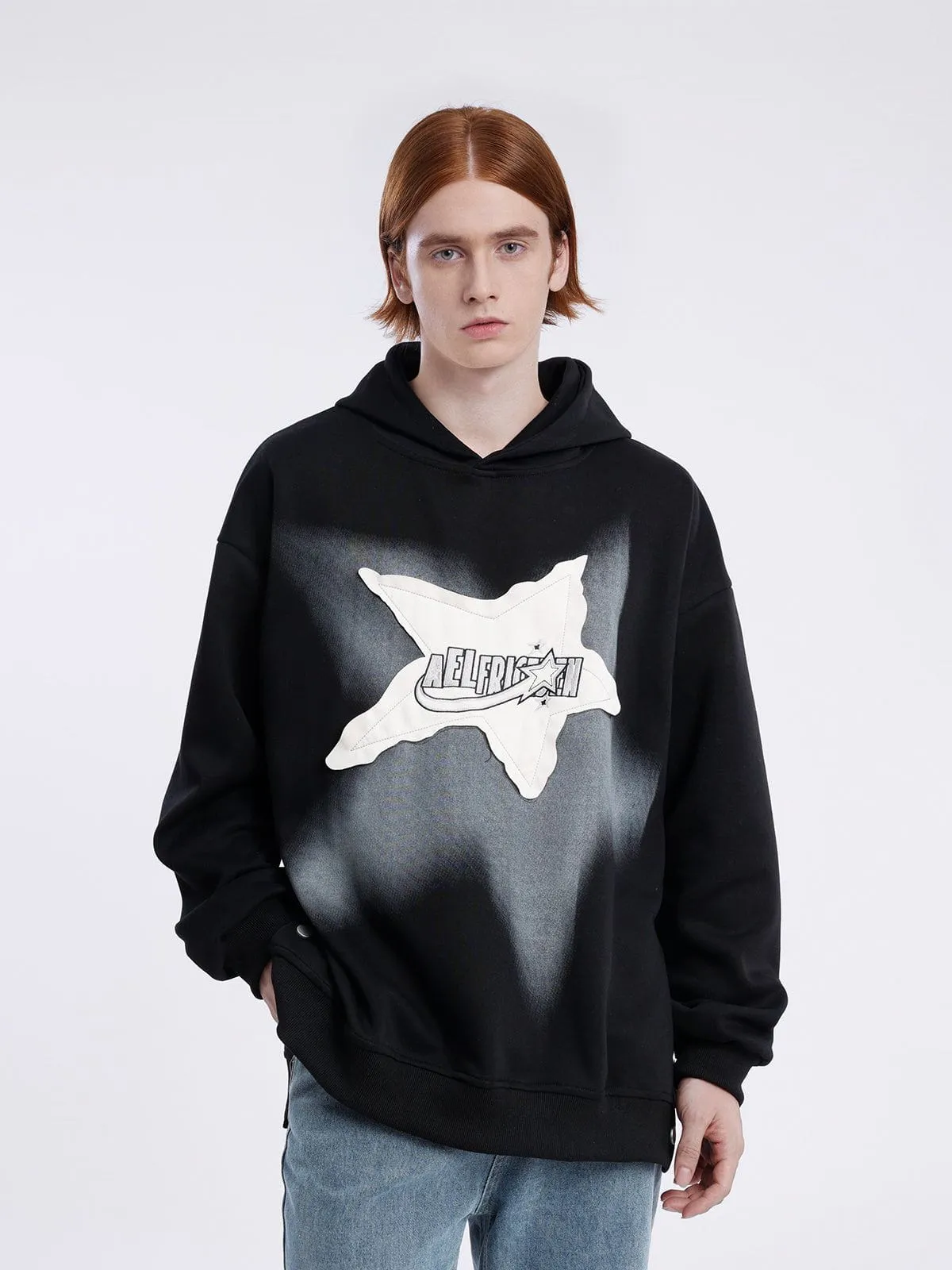 Aelfric Eden Irregular Star Applique Hoodie sold by Aelfric Eden