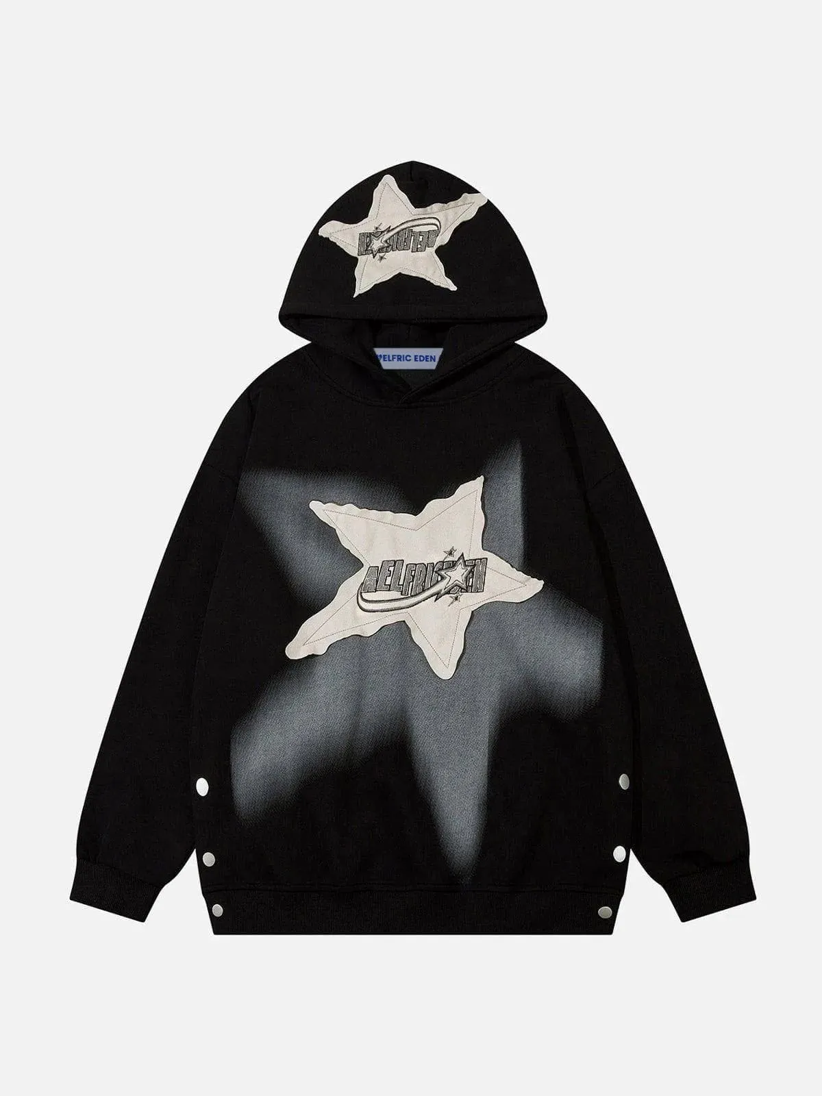 Aelfric Eden Irregular Star Applique Hoodie sold by Aelfric Eden product image thumbnail 2