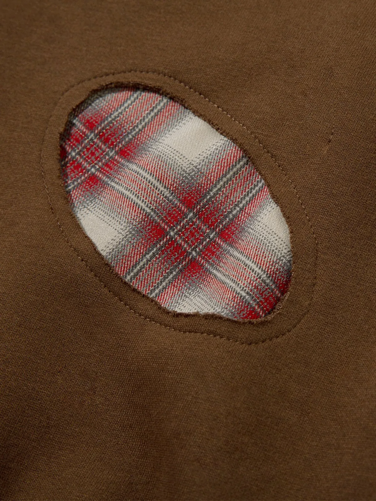 Aelfric Eden Irregular Plaid Patchwork Zip Up Hoodie sold by Aelfric Eden product image thumbnail 5