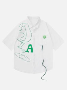Aelfric Eden 3D Flower Embroidery Short Sleeve Shirts sold by Aelfric Eden