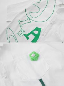 Aelfric Eden 3D Flower Embroidery Short Sleeve Shirts sold by Aelfric Eden