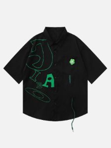 Aelfric Eden 3D Flower Embroidery Short Sleeve Shirts sold by Aelfric Eden