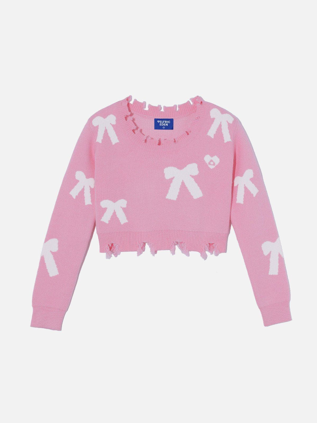 Distressed Fringe Bow Sweater sold by Aelfric Eden