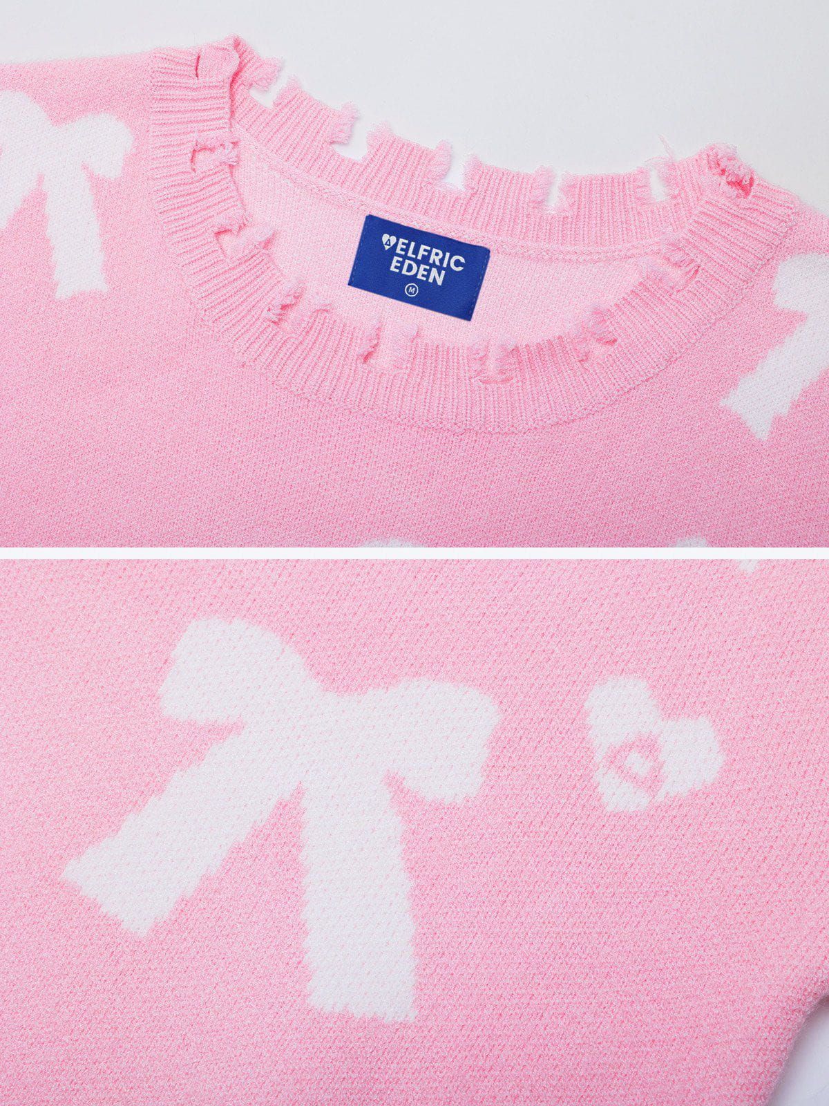 Distressed Fringe Bow Sweater sold by Aelfric Eden product image thumbnail 3