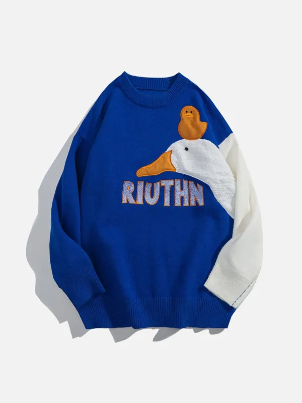 [US Only]Aelfric Eden Patchwork Duck Knit Sweater sold by Aelfric Eden