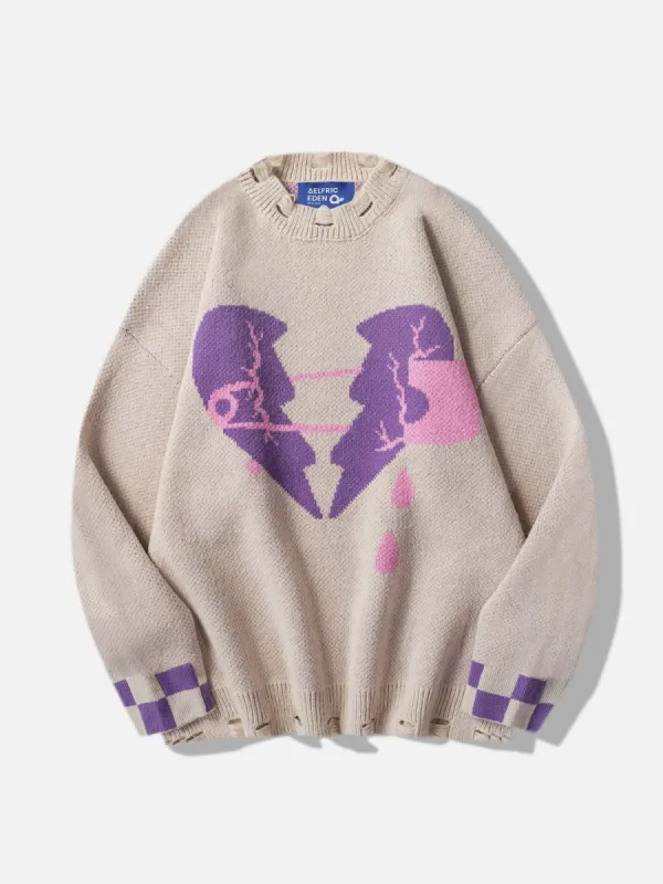 Aelfric Eden Broken Heart Distressed Sweater sold by Aelfric Eden